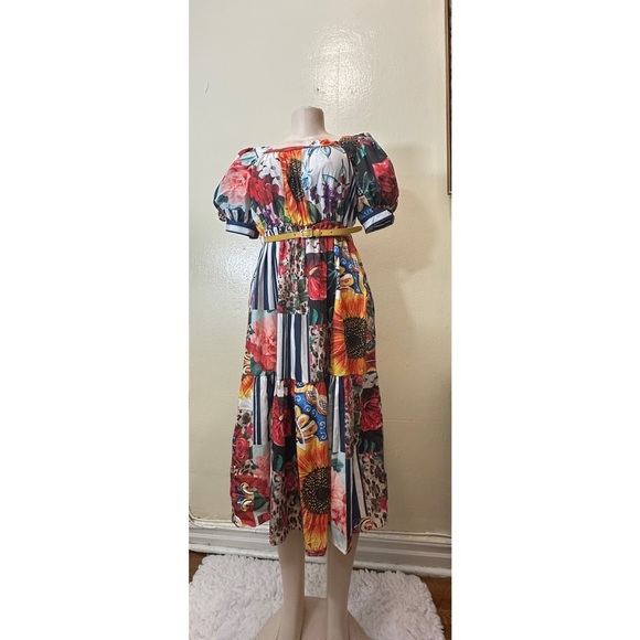 NWT Vibrant Floral Maxi Dress with Belt - Picture 3 of 15